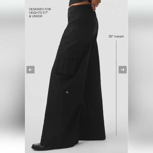 ALO Show Off Cargo Wide Leg Trouser Pants Womens Small Baggy Cool Girl High Rise - Picture 4 of 16